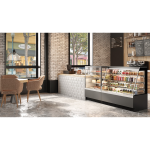 Витрина кондитерская Chilz VETE KUB 90 NEYTRAL серый матовый, шлифованная нержавейка - Изображение 2