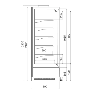 Горка холодильная Dazzl Vega 080 H210 Plug-in 125 фруктовая - Изображение 3