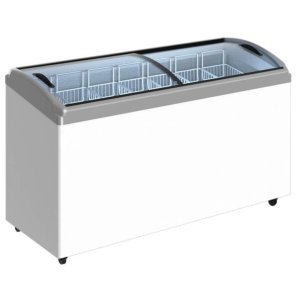 Ларь морозильный с гнутым стеклом CRYSPI ЛВН 500 Г (CF 500CQ) серый без корзин