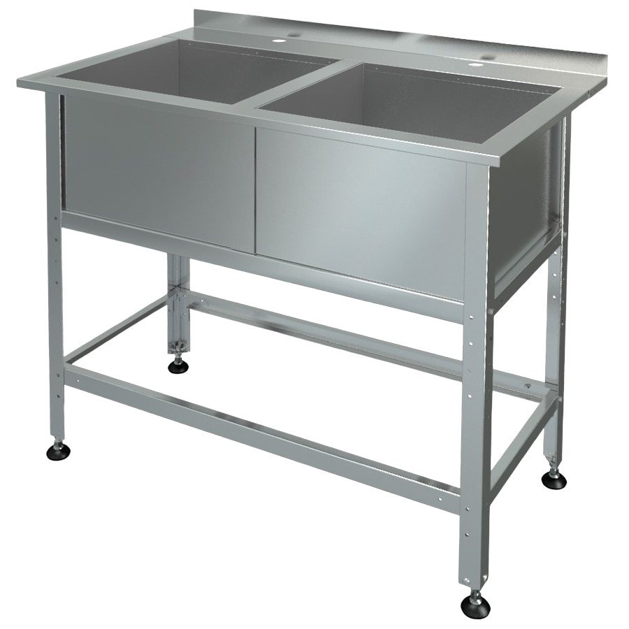 Ванна моечная с бортом МХМ МБ-2-0,3-0,63/1,21 (AISI 430, t=0,6)