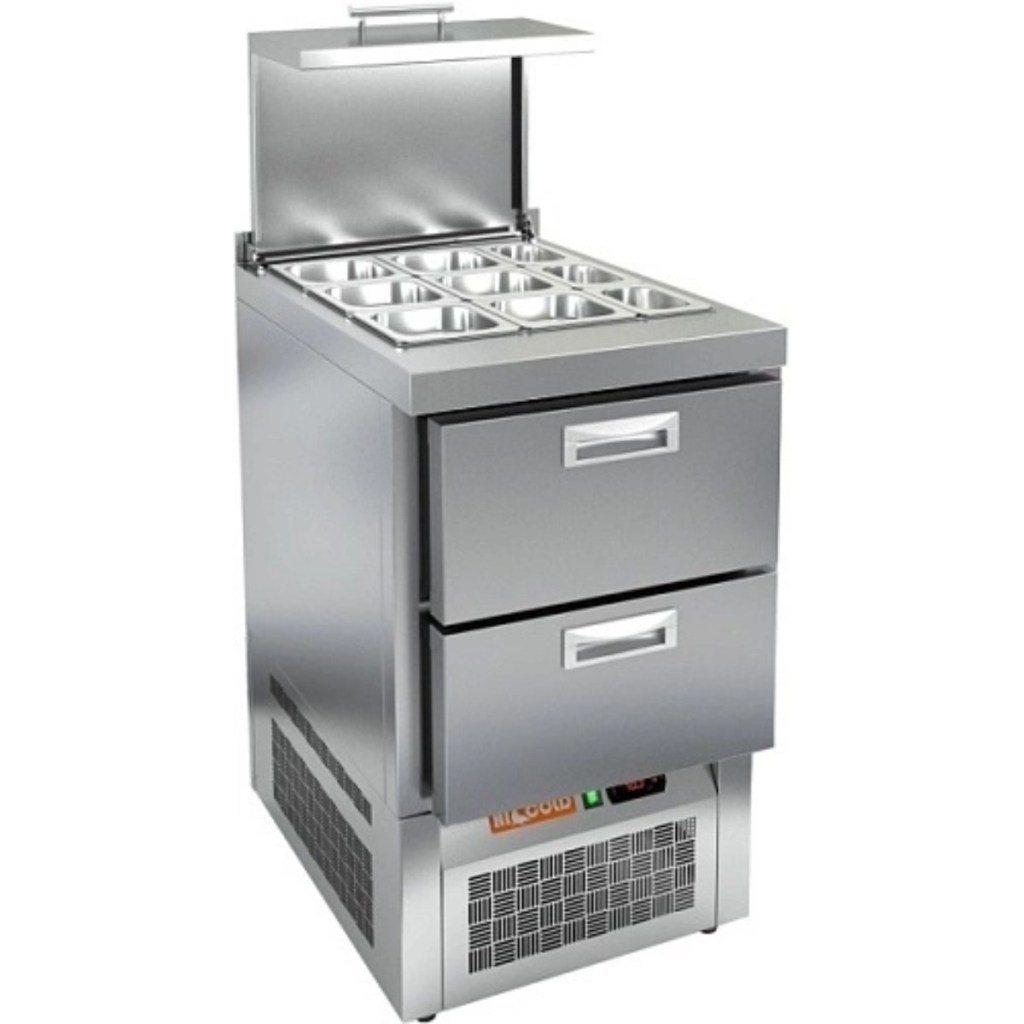 Стол холодильный для салатов HiCold SLE3-2GN с крышкой