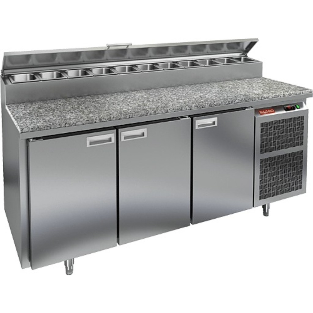 Стол холодильный для пиццы HiCold PZ2-111/GN (1/6H) М камень (R290)