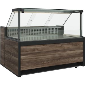 Витрина морозильная Carboma GC111 SL 1,5‑1 (1008 Темный дуб) (газлифт, без боковин)