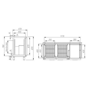 Стол холодильный барный Carboma Т57 М2-1 9006-1 корпус серый, без борта (BAR-250 Rosso) - Изображение 2