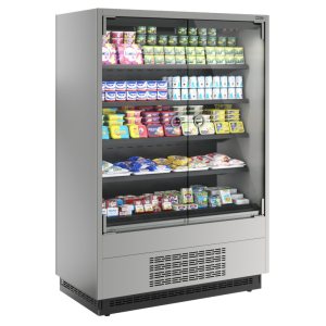 Горка холодильная Carboma FC20-07 VM 1,0-1 0030 LIGHT фронт Х0 (версия 2,0) (9006-9005) (бок металл с зеркалом)