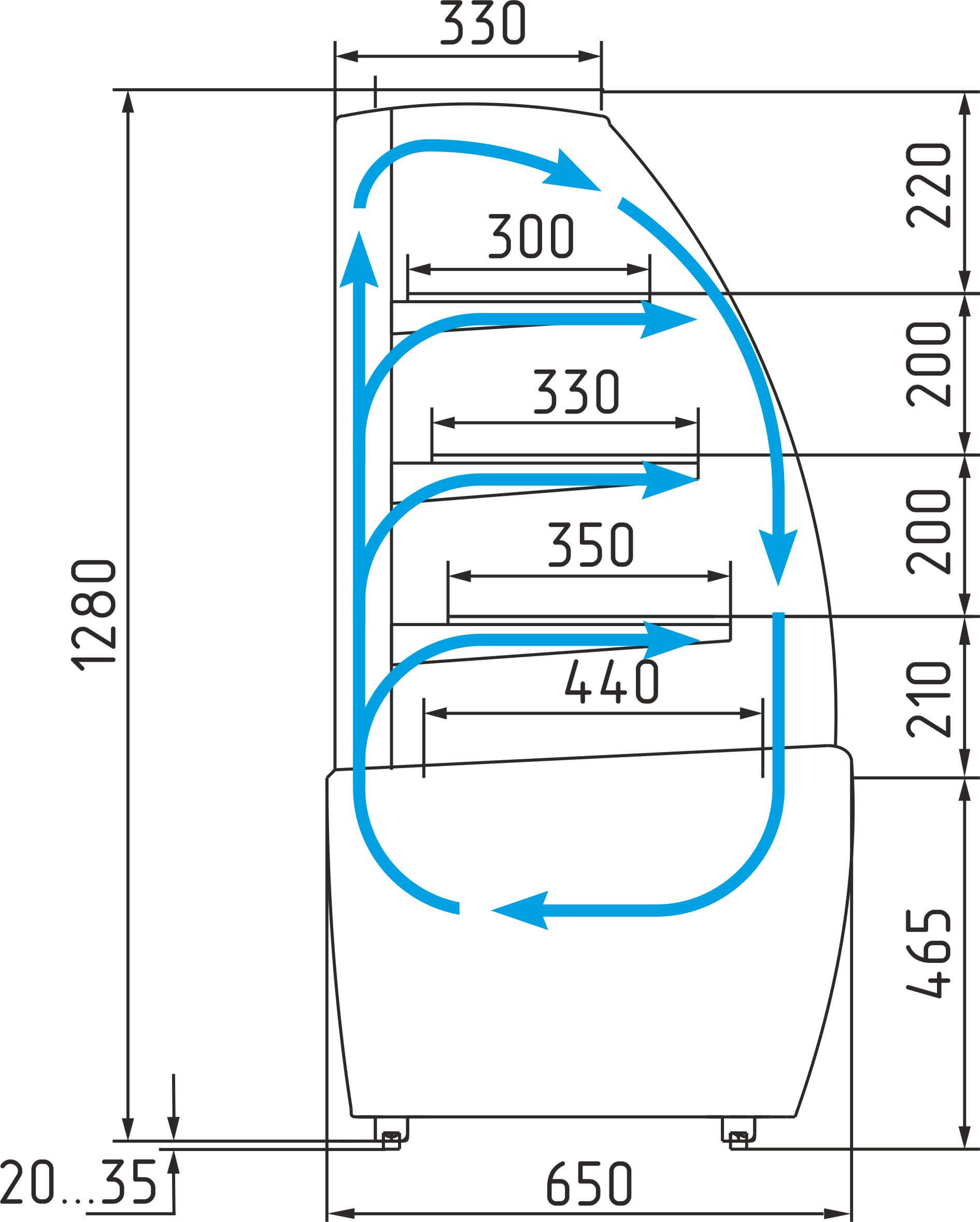 Витрина кондитерская Carboma K70 N 0,9 (K70 N 0,9-1 LIGHT FLANDRIA) - Изображение 10