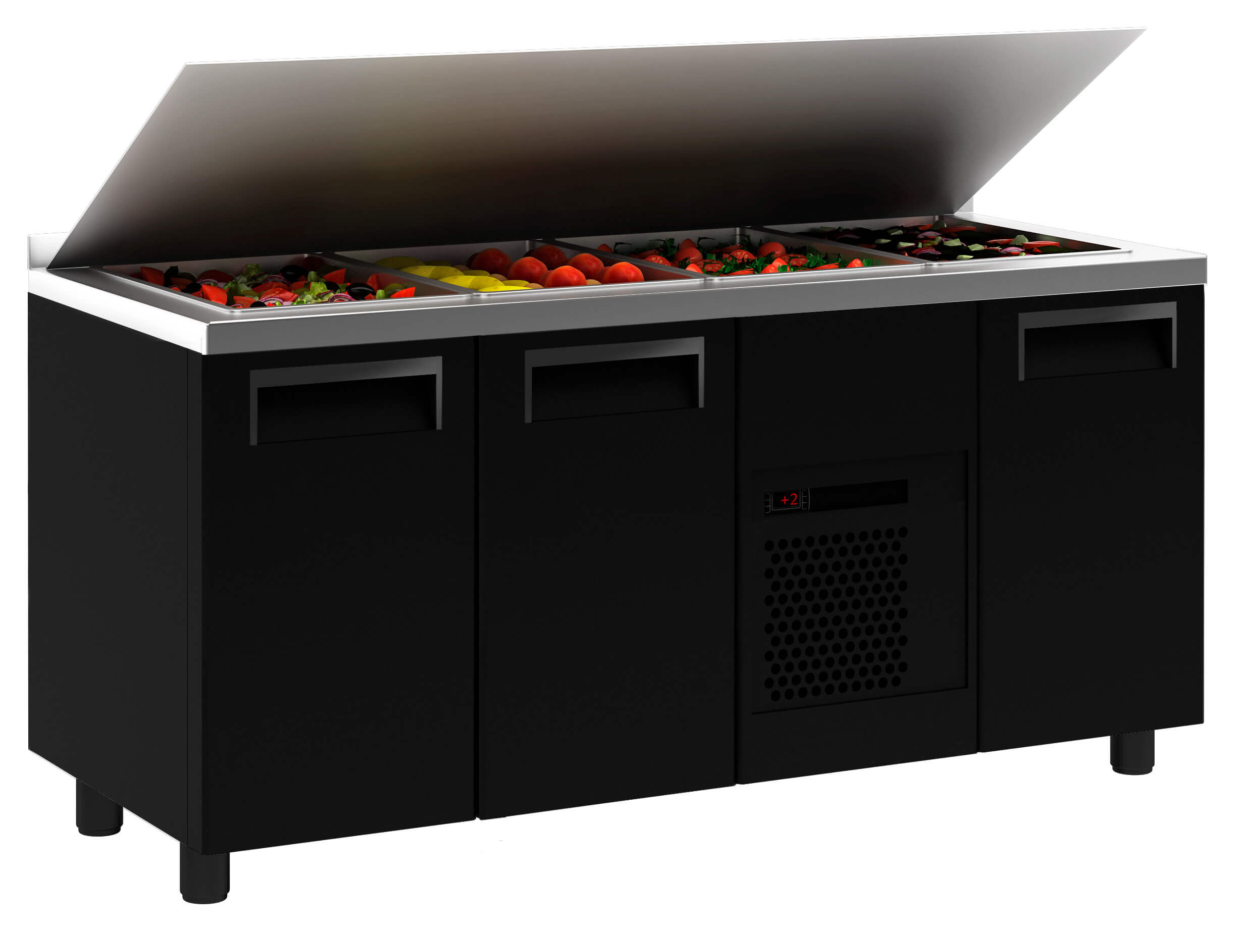 Холодильный стол для приготовления салатов Carboma T70 M3sal-1-G 9006 (SL 3GNG Полюc) - Изображение 3